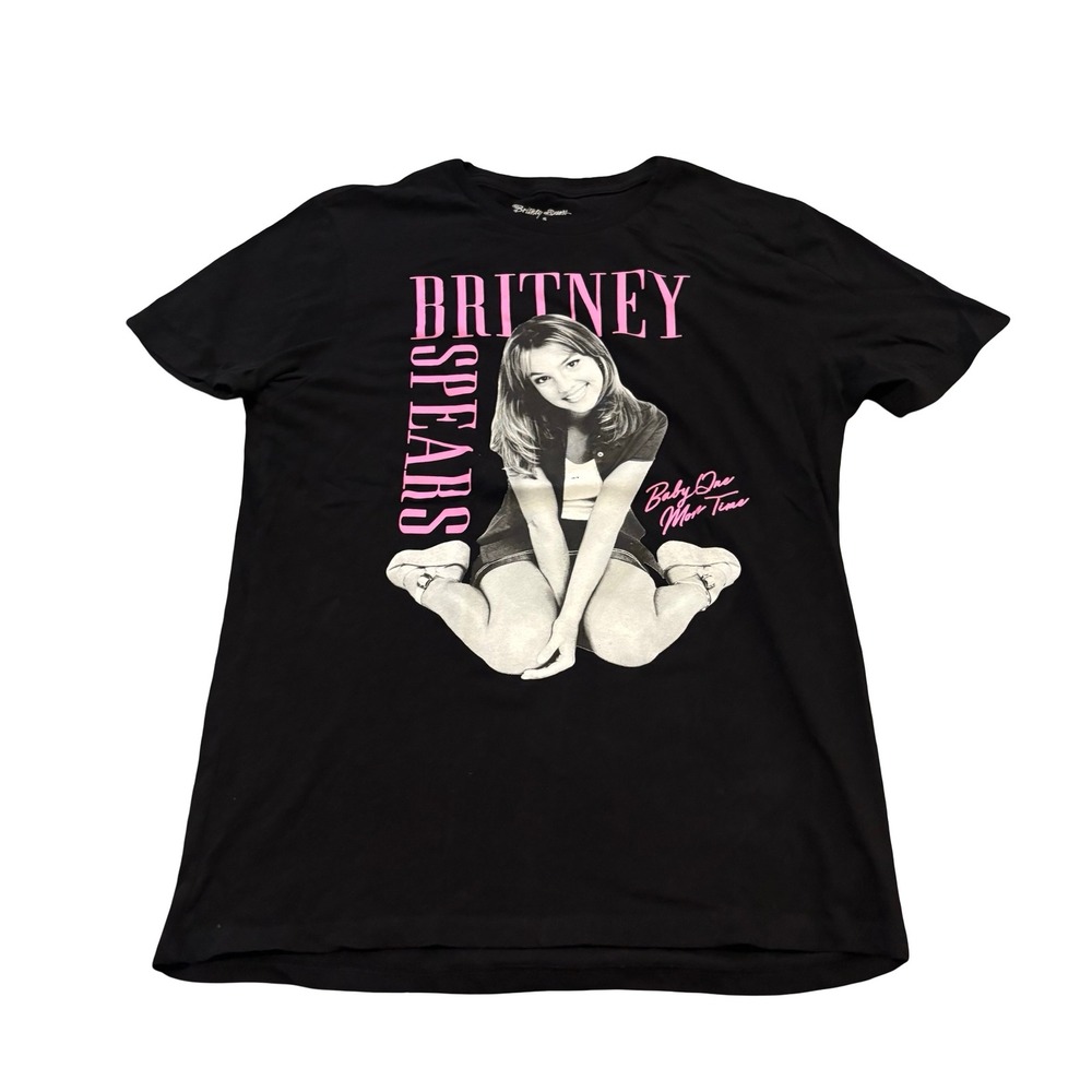 Britney Spears Baby One More Time Graphic T-Shirt‎ Black Pink Womens Small S